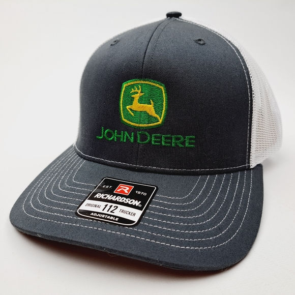 thepatriotspride.com Other - John Deere Richardson 112 Trucker Cap Hat Mesh Snapback Gray & White